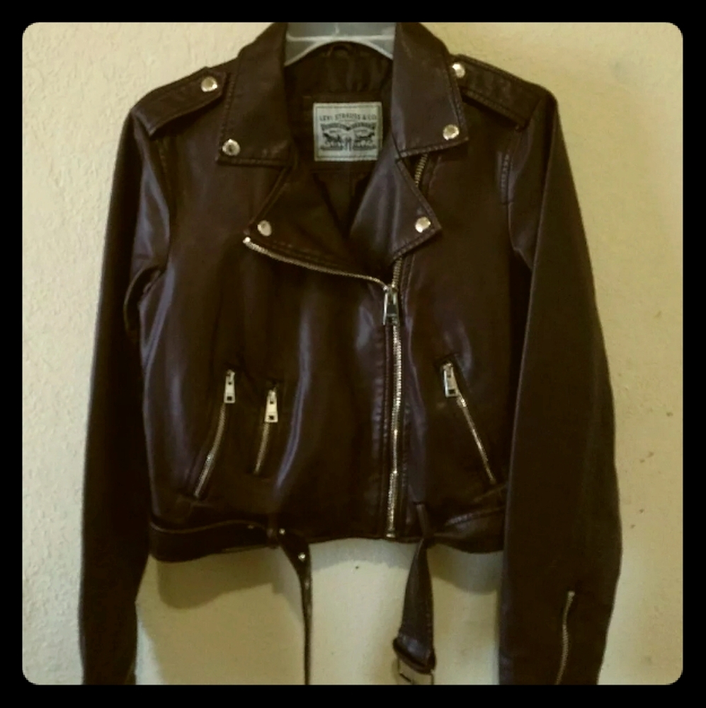 Levi's Moto plum jacket size S faux leather